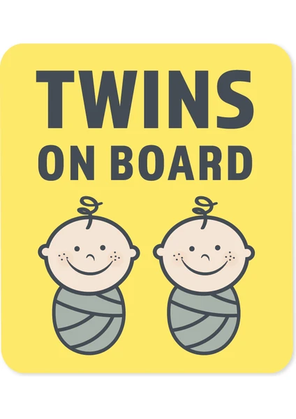 Twins On Board Araba Sticker