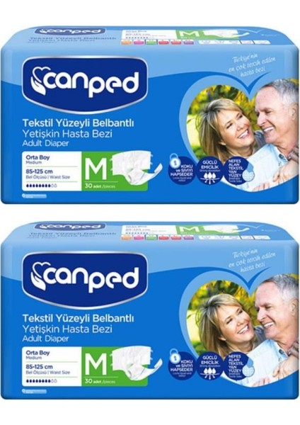 Belbantlı Tekstil Yüzeyli Hasta Bezi Orta (M) 60'Lı