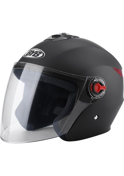 Elektrikli Motosiklet Yarım Kask Mat Siyah (Şeffaf Buğu Önleyici Lens) 56 - 62 cm. (Yurt Dışından)