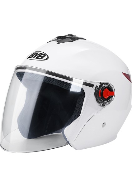 Elektrikli Motosiklet Yarım Kask Beyaz (Şeffaf Buğu Önleyici Lens) 56 - 62 cm. (Yurt Dışından)