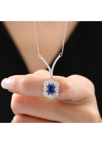 Pırlanta Montür Sentetik Safir Efsunu Zarafet Mührü Gümüş Mini Set fiyatları