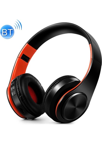 B7 Kablosuz Bluetooth Katlanabilir Kulaklık Siyah Kırmız  (Yurt Dışından)