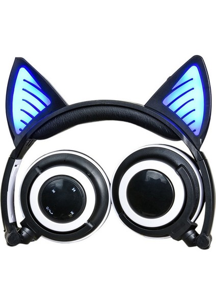 Katlanabilir Kablosuz Bluetooth V4.2 Parlayan Kedi Kulaklık (Yurt Dışından)