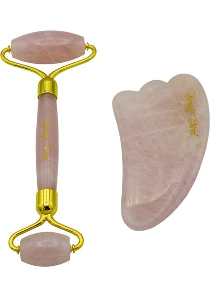 Kuvars Roller ve Yaprak Gua-Sha Quartz