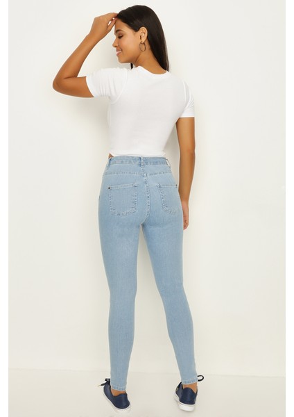 Kadın Mavi Skinny Jeans
