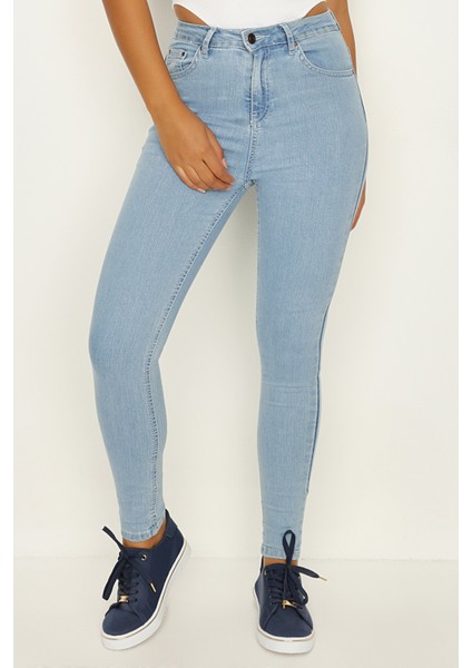 Kadın Mavi Skinny Jeans