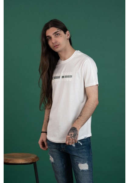 Slimfit Baskılı Sıfır Yaka Erkek Penye T-Shirt modelleri