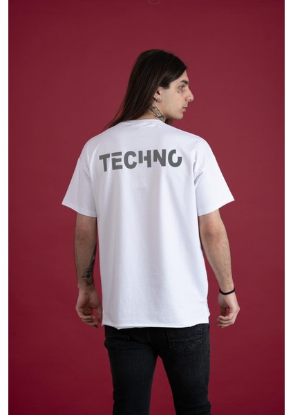 Oversize Baskılı Sıfır Yaka Erkek Penye T-Shirt fiyatları