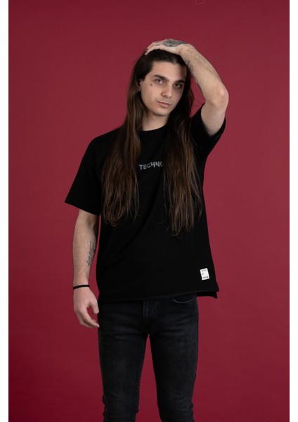 Oversize Baskılı Sıfır Yaka Erkek Penye T-Shirt modelleri