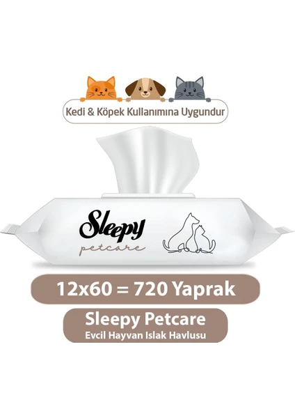 Petcare Evcil Hayvan Islak Havlusu 12X60 Yaprak