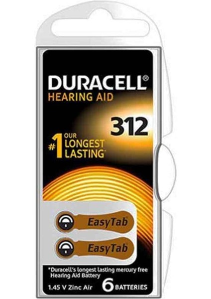 312 Numara Kulaklık Pili Işitme Cihazı Pili 6'lı Paket