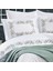 8 Parça Lastikli Çarşaflı, Pamuk Pikeli ve Nakışlı Luna Çift Kişilik Nevresim Takımı 2