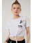 Baskılı Bisiklet Yaka Bağlama Detaylı % 100 Pamuk T Shirt Kadın T Shirt 5411097 4