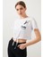 Baskılı Bisiklet Yaka Bağlama Detaylı % 100 Pamuk T Shirt Kadın T Shirt 5411097 5