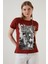 Pamuklu Baskılı Bisiklet Yaka T Shirt Kadın T Shirt 6001004 2