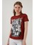 Pamuklu Baskılı Bisiklet Yaka T Shirt Kadın T Shirt 6001004 3