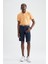 Slim Fit Kemerli Bermuda Şort N4990AZ22SM 5