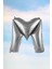 M Harfi Gümüş Folyo Balon 100 cm 40 Inç 1 Metre Silver 1