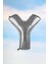 Y Harfi Gümüş Folyo Balon 100 cm 40 Inç 1 Metre Silver 1