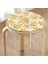 Real Homes Gold Yaprak Motifli Dijital Baskılı Modern Yuvarlak Fermuarlı Sandalye Minderi 3