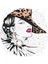 Real Homes Şapkalı Fashion Girl Desenli Yuvarlak Fermuarlı Sandalye Minderi 4