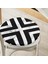 Real Homes Mermer Zeminli Siyah Geometrik Desenli Modern Yuvarlak Fermuarlı Sandalye Minderi 2