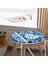 Real Homes Mavi Zeminli Deniz Feneri Desenli Dijital Baskılı Modern Yuvarlak Fermuarlı Sandalye Minderi 3