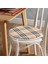 Real Homes Realhomes Krem Zeminli Ekose Desenli Modern Yuvarlak Fermuarlı Sandalye Minderi 2