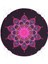 Real Homes Siyah Zeminde Pembe Neon Mandala Desenli Yuvarlak Fermuarlı Sandalye Minderi 4