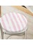 Real Homes Pembe Çizgili Motifli Modern Yuvarlak Fermuarlı Sandalye Minderi 1