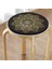 Real Homes Siyah Zeminde Gold Mandala Motifli Yuvarlak Fermuarlı Sandalye Minderi 3