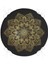 Real Homes Siyah Zeminde Gold Mandala Motifli Yuvarlak Fermuarlı Sandalye Minderi 4