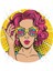 Real Homes Sarı Zeminli Pop Art Girl Desenli Yuvarlak Fermuarlı Sandalye Minderi 4