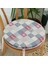 Real Homes Patchwork Desenli Özel Tasarım Dijital Baskılı Modern Yuvarlak Fermuarlı Sandalye Minderi 2