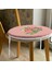 Real Homes Pembe Zemin Çam Yapraklı Mum Tasarımlı Dijital Baskılı Modern Yuvarlak Fermuarlı Sandalye Minderi 3