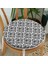 Real Homes Damask Motifli Modern Yuvarlak Fermuarlı Sandalye Minderi 1