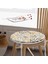 Real Homes Sarı Detaylı Çiçek Temalı Dijital Baskılı Modern Yuvarlak Fermuarlı Sandalye Minderi 3
