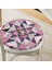 Real Homes Mürdüm Renk Patchwork Desenli Yuvarlak Fermuarlı Sandalye Minderi 2