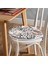 Real Homes Leopar Dijital Baskılı Ikat Desenli Modern Yuvarlak Fermuarlı Sandalye Minderi 1