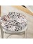 Real Homes Leopar Dijital Baskılı Ikat Desenli Modern Yuvarlak Fermuarlı Sandalye Minderi 2