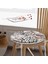 Real Homes Leopar Dijital Baskılı Ikat Desenli Modern Yuvarlak Fermuarlı Sandalye Minderi 3