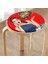 Real Homes Kırmızı Zeminli Popart Wow Desenli Modern Yuvarlak Fermuarlı Sandalye Minderi 3
