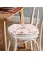 Real Homes Pembe Zeminli Çiçek Desenli Modern Yuvarlak Fermuarlı Sandalye Minderi 1