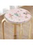Real Homes Pembe Zeminli Çiçek Desenli Modern Yuvarlak Fermuarlı Sandalye Minderi 3