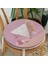 Real Homes Pembe Zeminli Üçgen Mermer Motifli Modern Yuvarlak Fermuarlı Sandalye Minderi 2