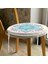 Real Homes Pembe Zeminde Mavi Mandala Çizimli Modern Yuvarlak Fermuarlı Sandalye Minderi 3