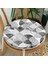 Real Homes Realhomes Gri Zeminde Modern Mermer Desenli Yuvarlak Fermuarlı Sandalye Minderi 1