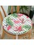 Real Homes Flamingo Motifli Şerit Desenli Yuvarlak Fermuarlı Sandalye Minderi 1