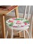 Real Homes Flamingo Motifli Şerit Desenli Yuvarlak Fermuarlı Sandalye Minderi 2