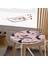 Real Homes Pembe Zeminde Soyut Geometrik Çizim Motifli Yuvarlak Fermuarlı Sandalye Minderi 3